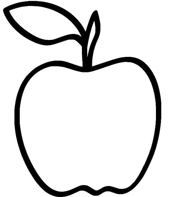Desenho de Maçã Fácil para Colorir