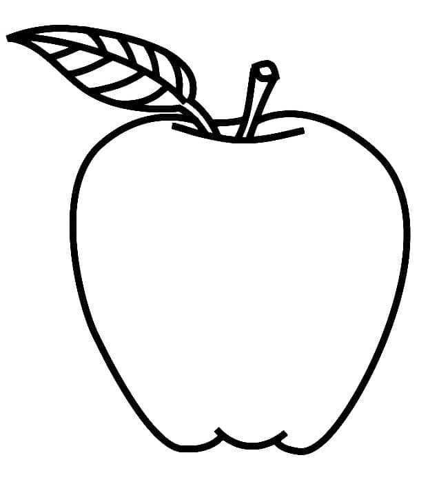 Desenho de Maçã Grátis para Crianças para Colorir