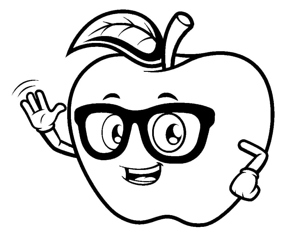 Desenho de Maçã Grátis para Colorir
