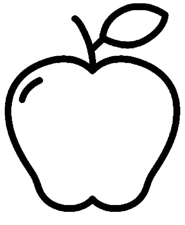 Desenho de Maçã Muito Simples para Colorir