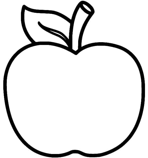 Desenho de uma Maçã Fácil para Colorir