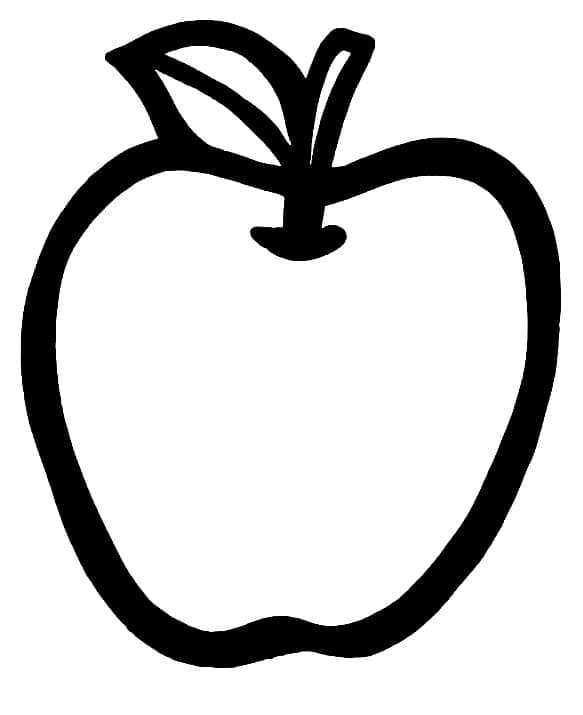 Desenho de uma Maçã Muito Fácil para Colorir