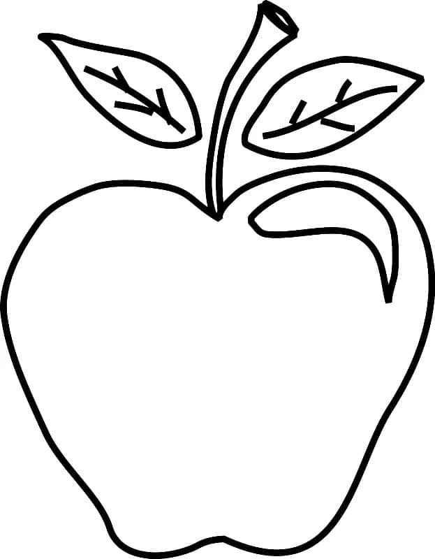 Desenho de uma Maçã Normal para Colorir