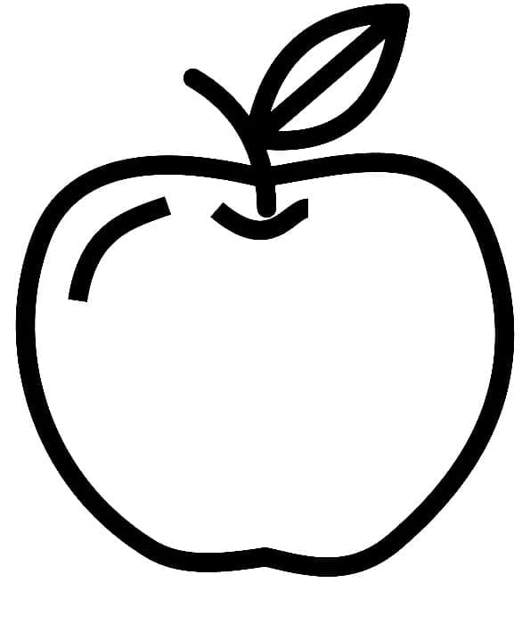 Desenho de uma Maçã Simples para Colorir