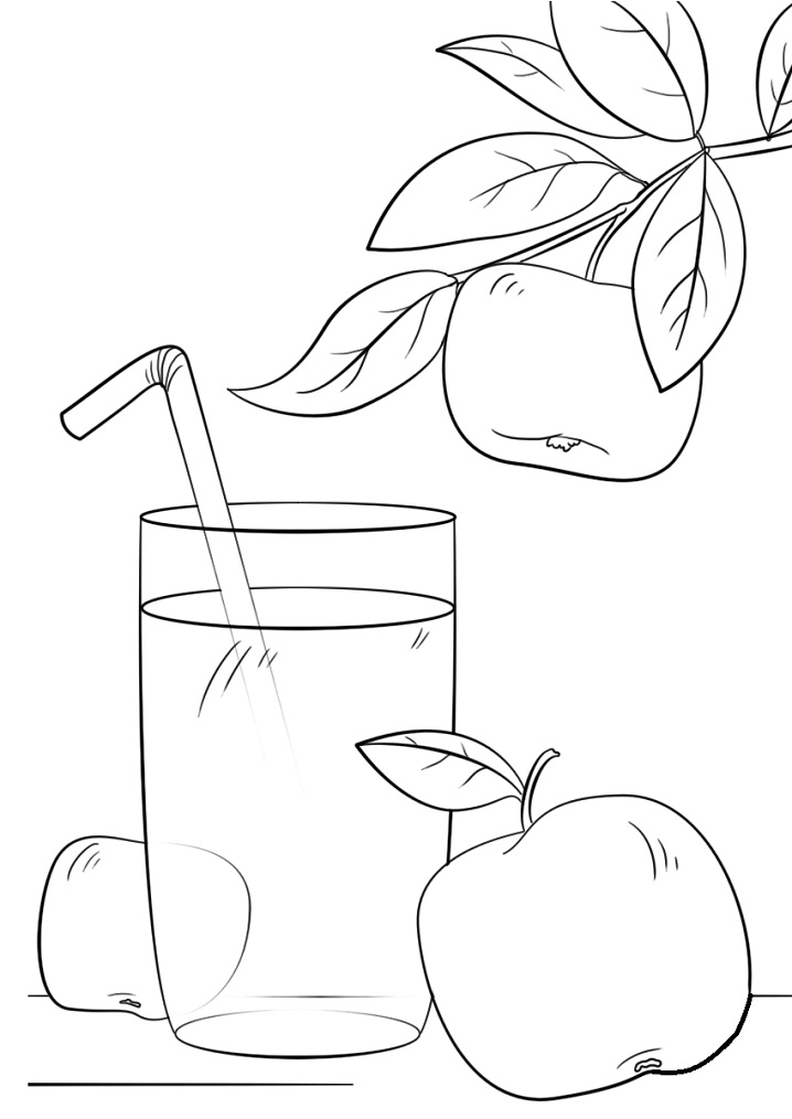 Desenho de Fruta Maçã para Imprimir Grátis
