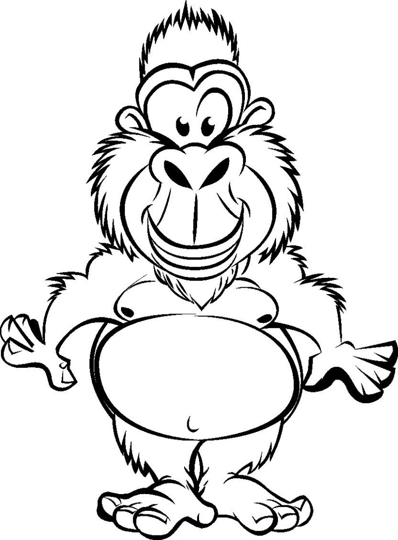 Desenho de Macaco Adulto Fácil de Desenhar e Colorir Pdf