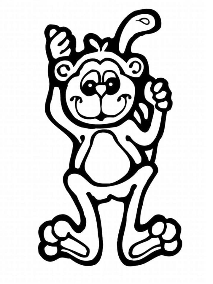 Desenho de Macaco Alegre para Colorir