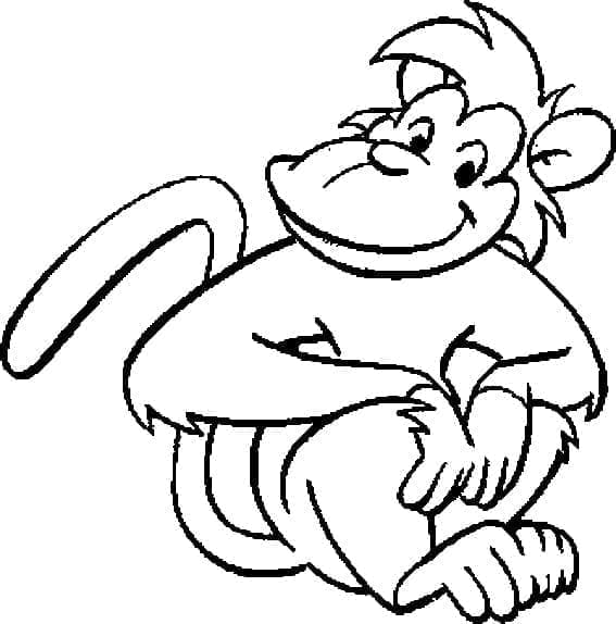 Desenho de um Macaco Animado para Colorir