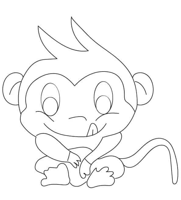 Desenho de um Macaco Muito Feliz para Colorir