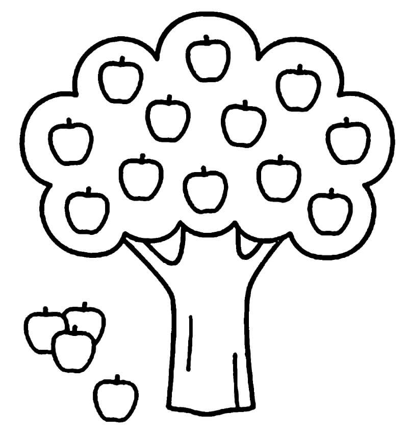 Desenho de Árvore Macieira para Imprimir Pdf