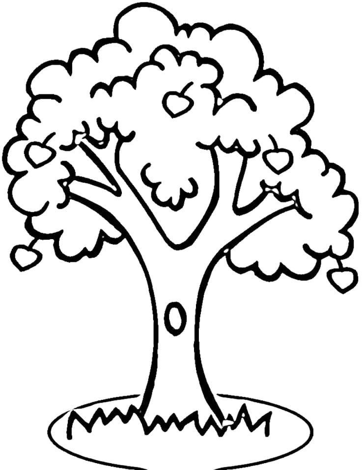 Desenho de Macieira para Colorir Divertido
