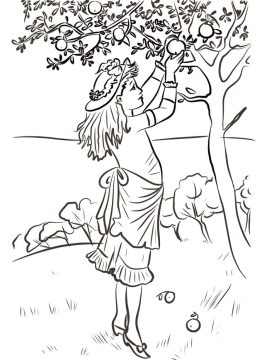 Desenho Imprimível de Macieira para Colorir Pdf