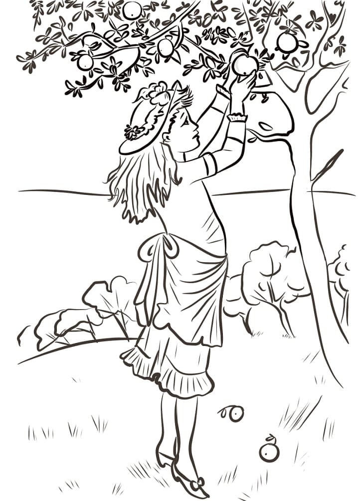 Desenho Imprimivel de Macieira para Colorir Pdf