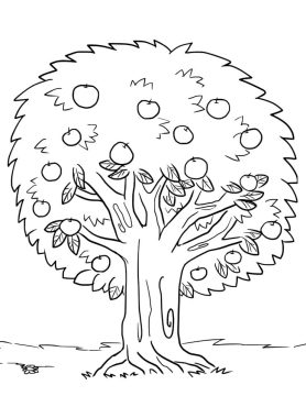 Desenho Imprimível de Macieira para Pintar