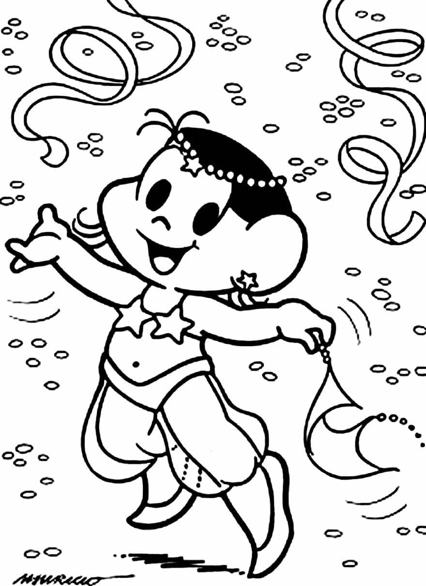 Desenho de Magali Dançando para Colorir