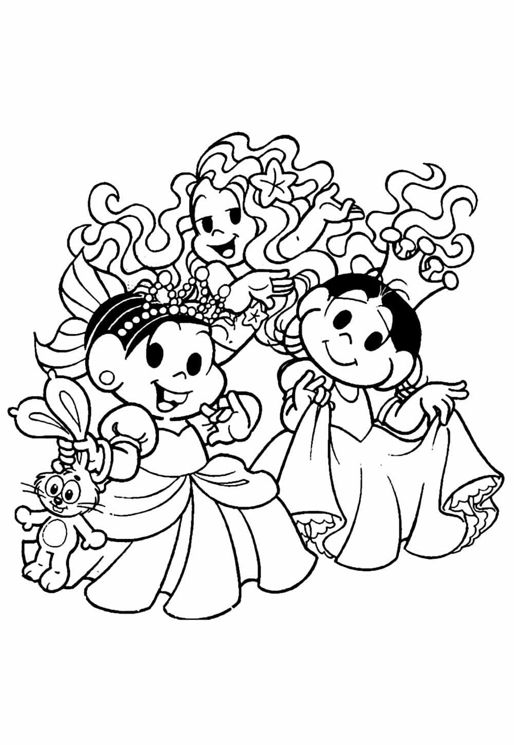 Desenho de Magali e Amigos para Colorir