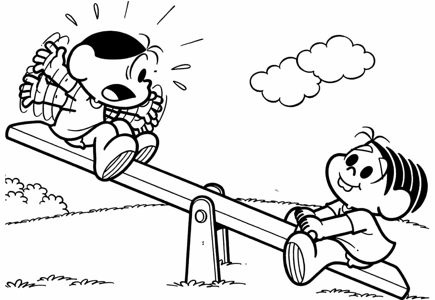 Desenho de Magali e Monica para Colorir