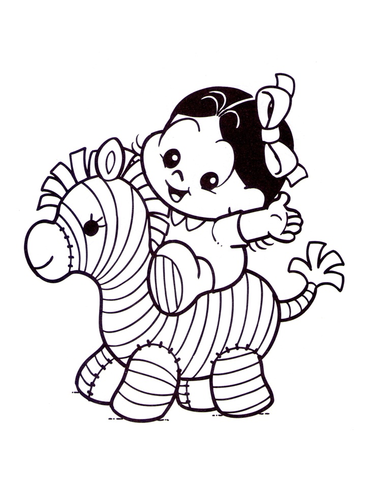Desenho de Magali em Cima de Pinhata para Colorir em Pdf