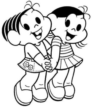 Desenho de Mônica e Magali para Colorir