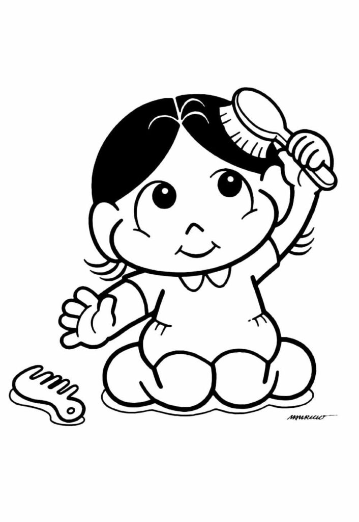 Desenho de Pequena Magali para Colorir