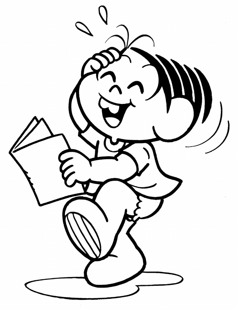 Desenho de Turma da Monica Magali Sorrindo Muito para Colorir Grátis
