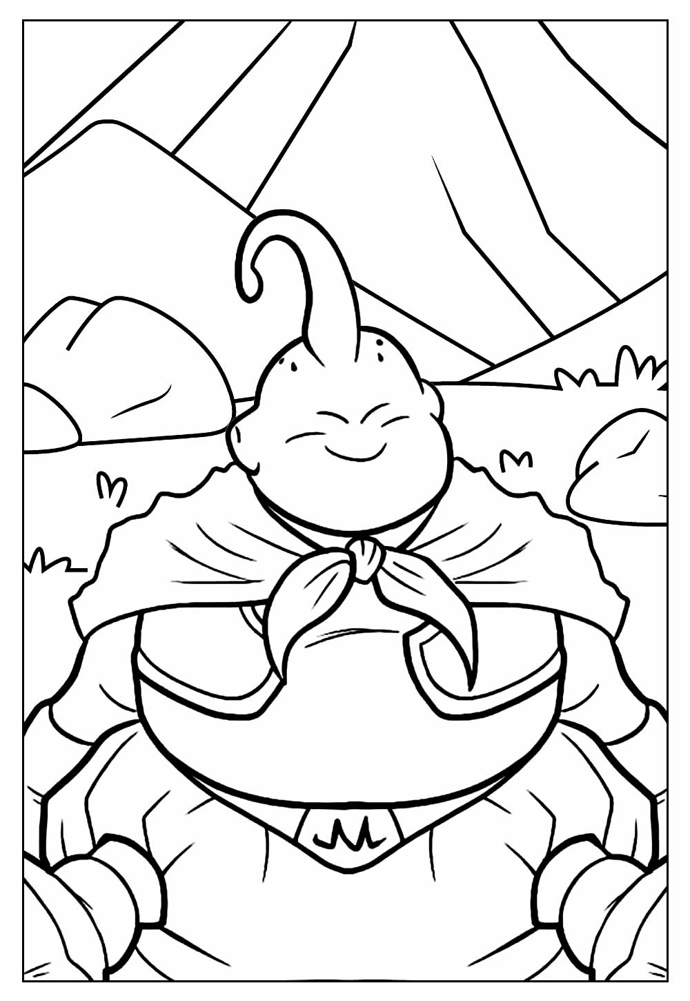 Desenho de Majin Boo Dragon Ball para Colorir Baixar
