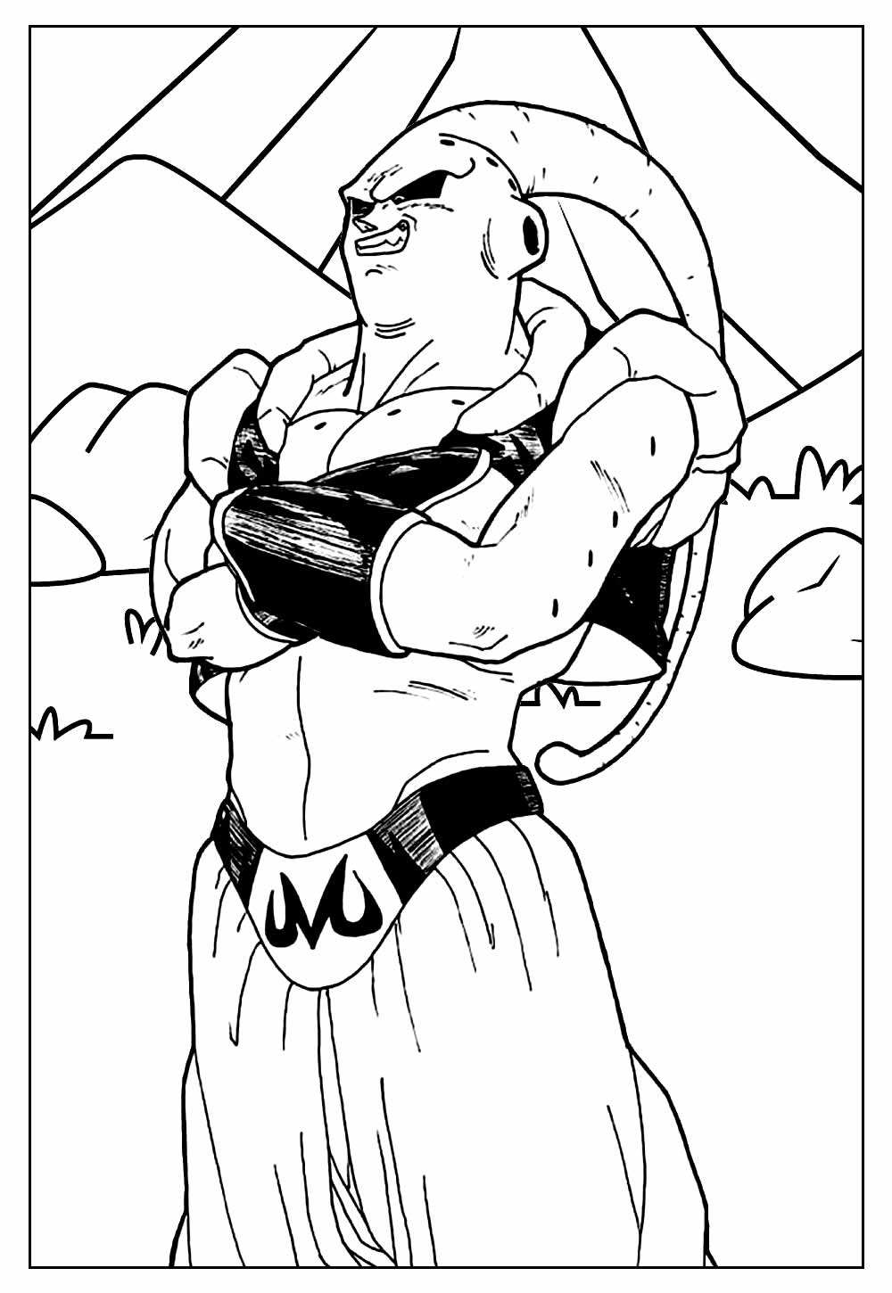Desenho de Majin Boo Dragon Ball para Colorir Lápis de Cor