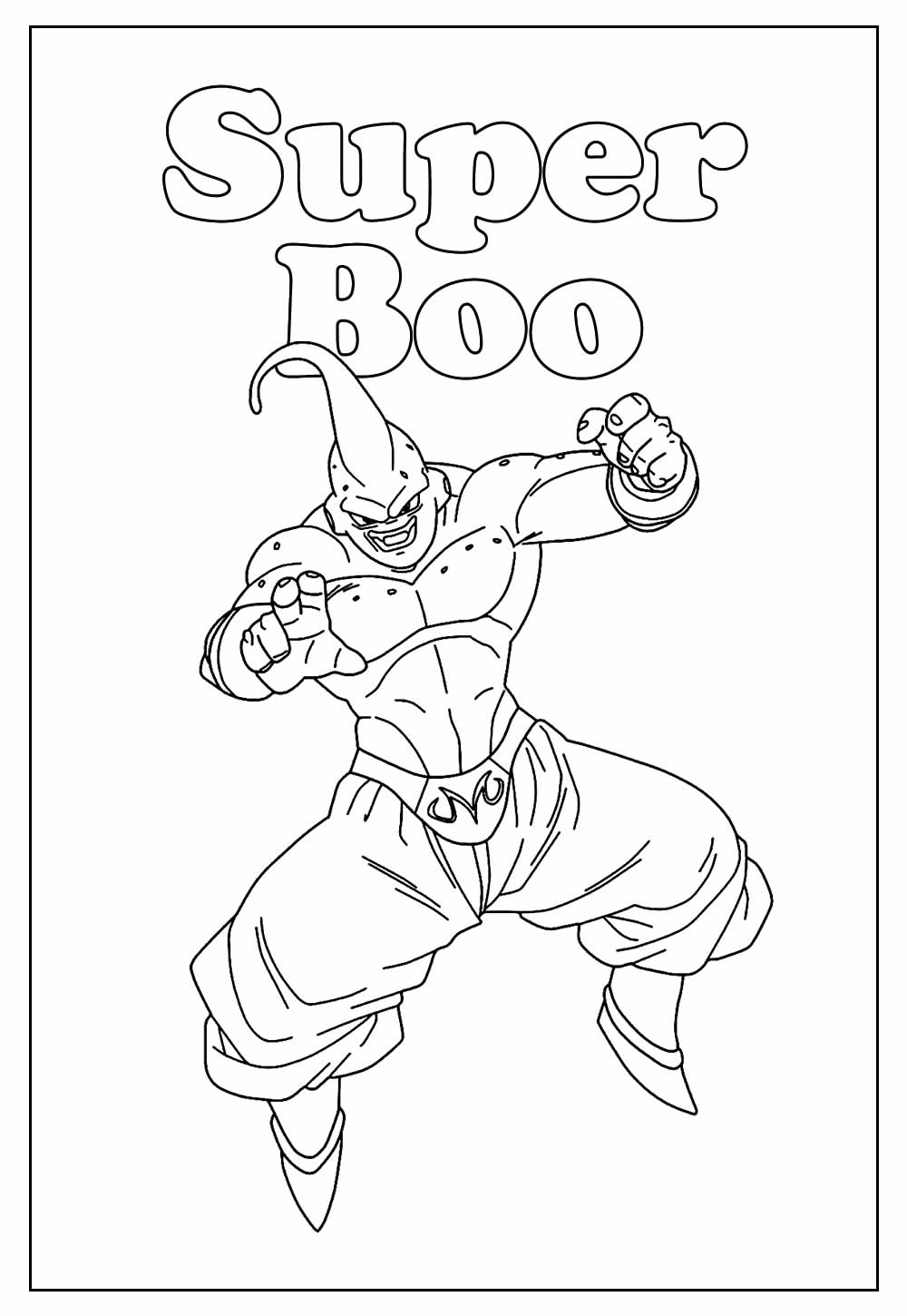Desenho de Majin Boo Dragon Ball para Colorir Pdf