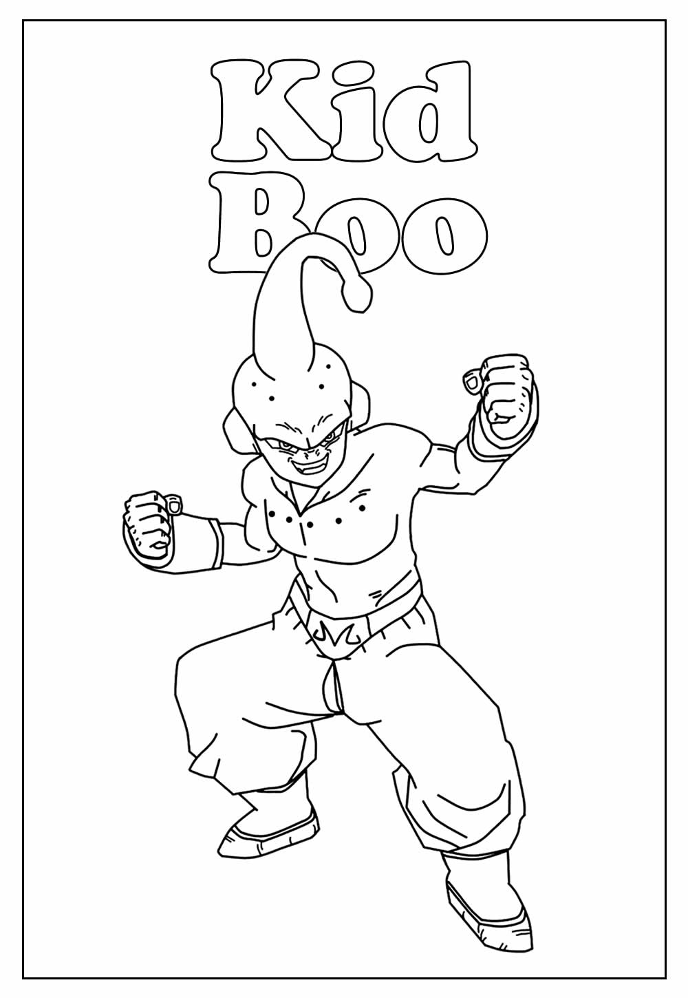 Desenho de Majin Boo Dragon Ball para Imprimir Grátis