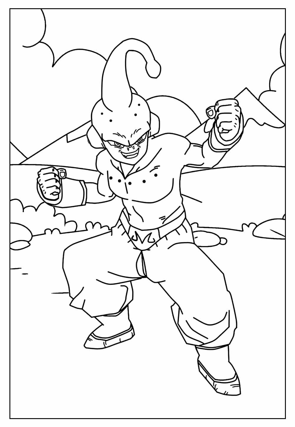 Desenho de Majin Boo para Colorir Fácil Pdf