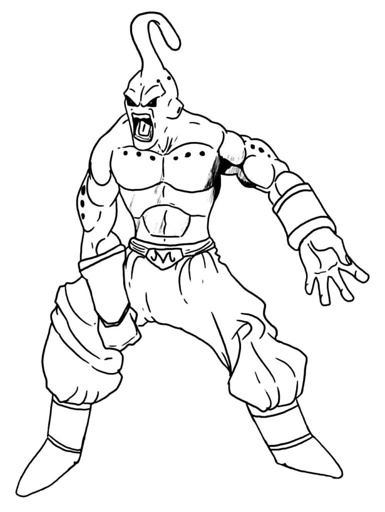 Desenho de Majin Boo para Imprimir e Colorir