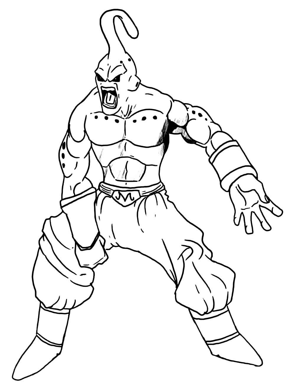 Desenho de Majin Boo para Imprimir e Colorir