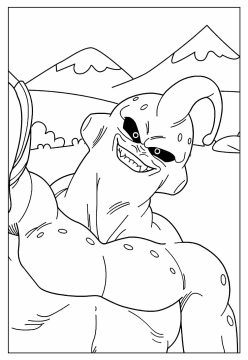 Desenho Imprimível de Majin Boo para Colorir