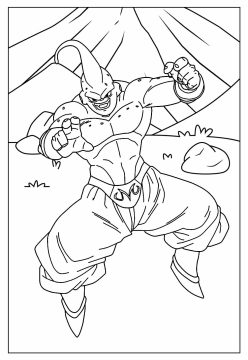 Desenho Imprimível de Majin Boo para Colorir Pdf