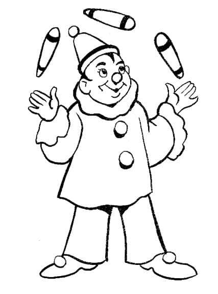 Desenho de Malabarista Alegre para Colorir