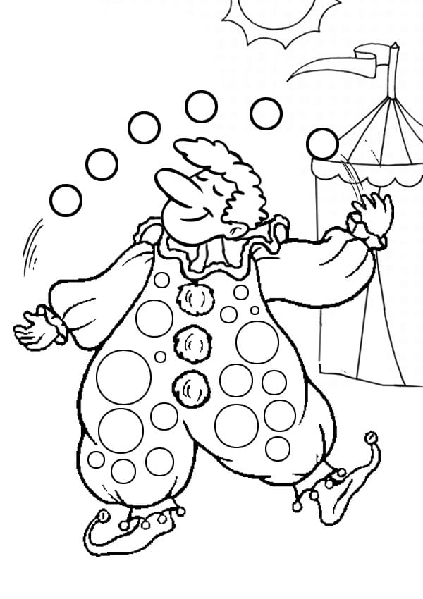 Desenho de Malabarista de Circo para Colorir