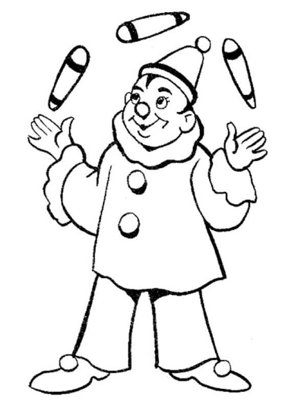 Desenho de Malabarista Feliz para Colorir