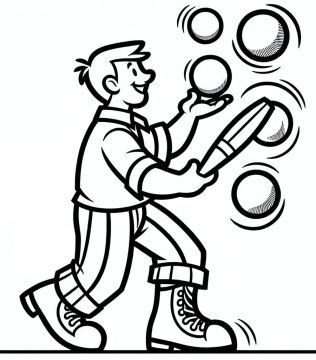Desenho de Malabarista para crianças para Colorir