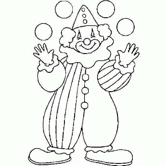 Desenho de um Malabarista Engraçado para Colorir