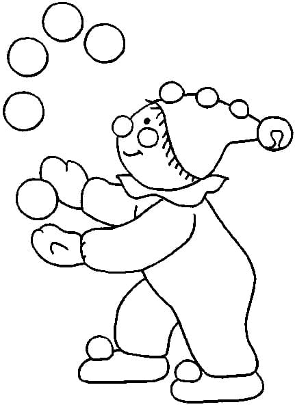 Desenho de um Malabarista Fofo para Colorir