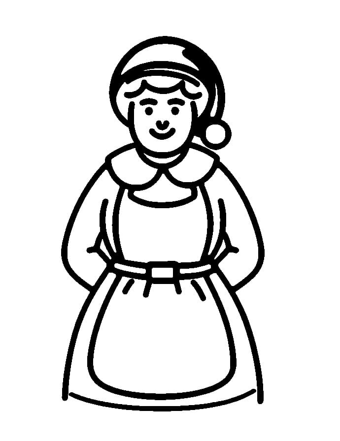 Desenho de Mamãe Noel Fácil para Colorir