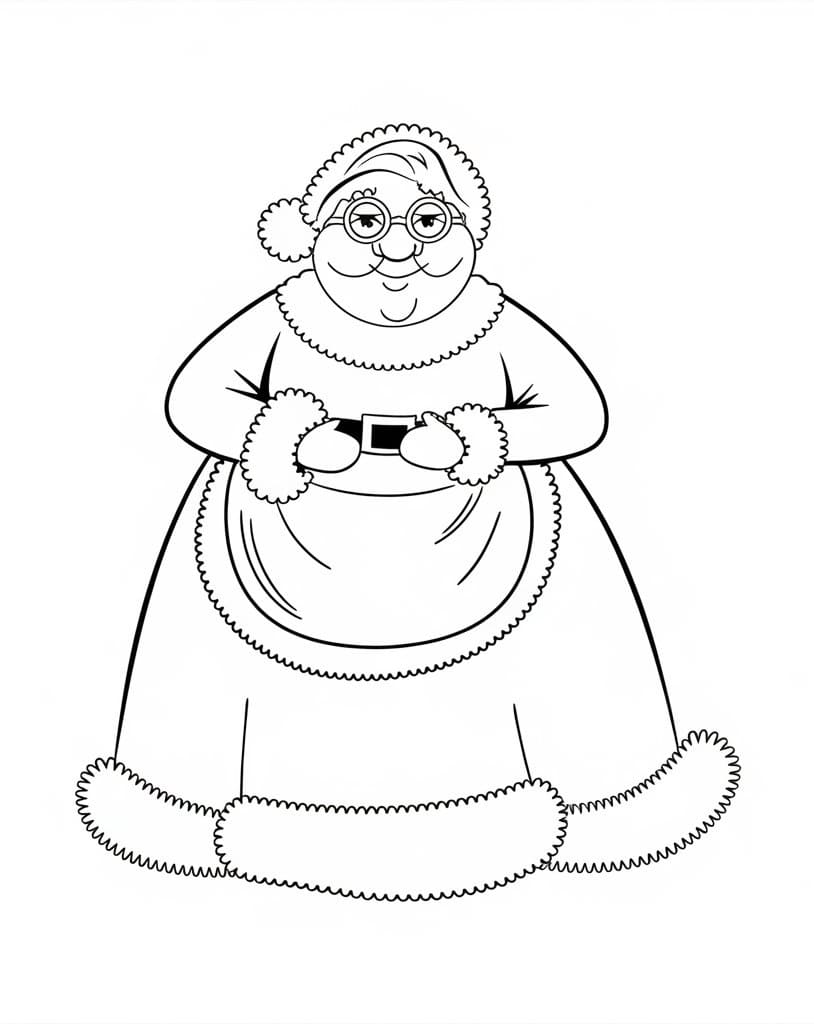 Desenho de Mamãe Noel Grátis para Colorir