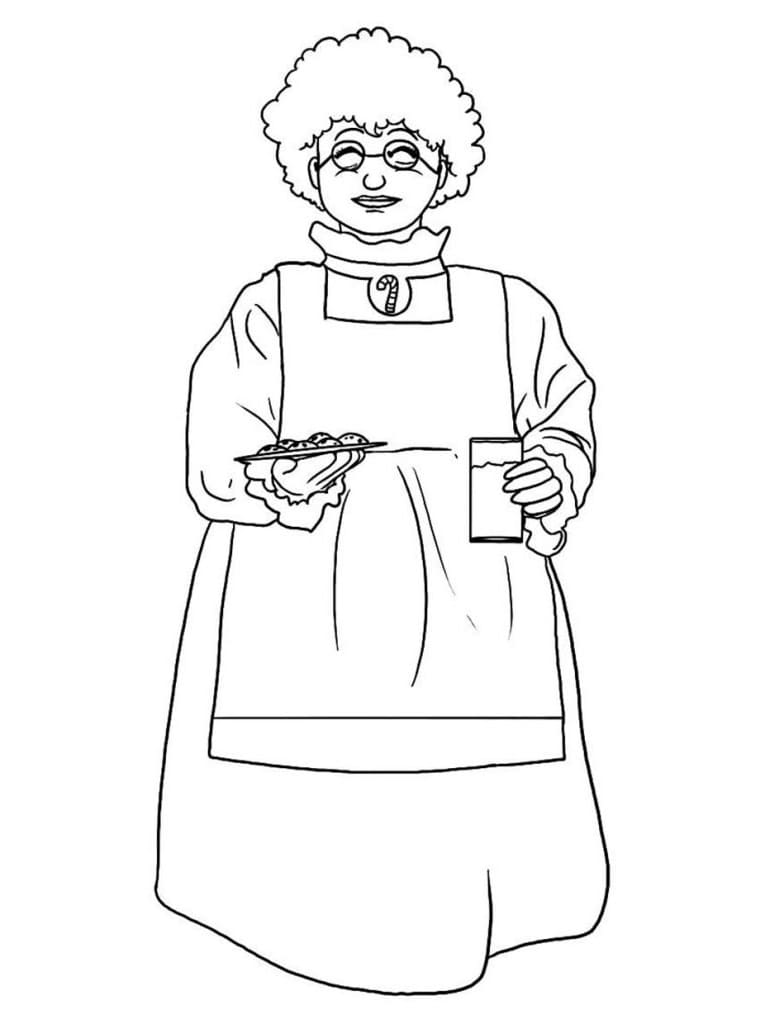 Desenho de Mamãe Noel para Crianças de 1 Ano para Colorir