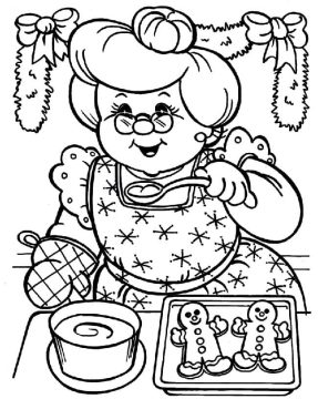 Desenho de mamãe Noel para crianças de 2 Ano para Colorir