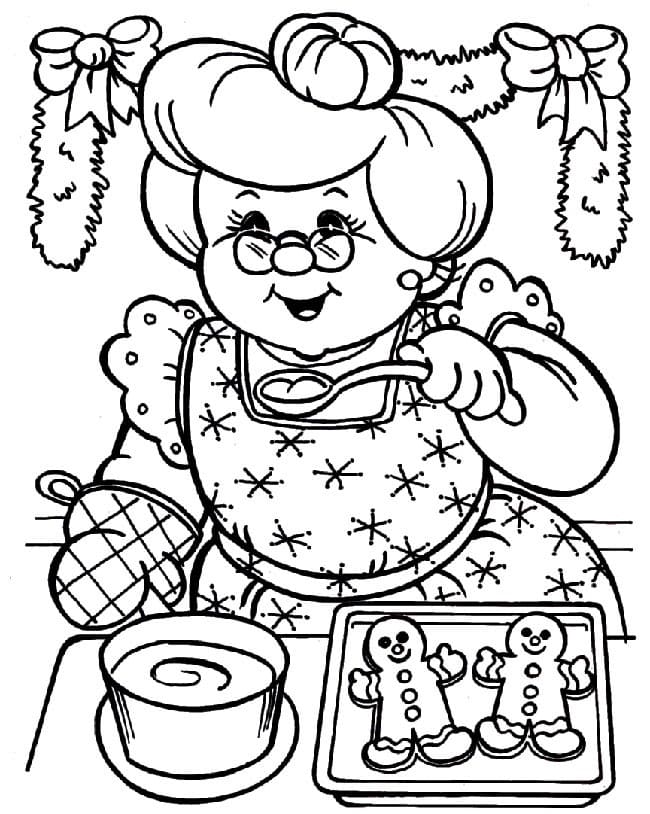 Desenho de Mamãe Noel para Crianças de 2 Ano para Colorir