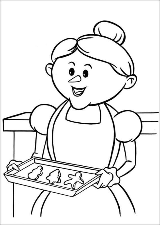 Desenho de Mamãe Noel para Crianças de 3 Ano para Colorir