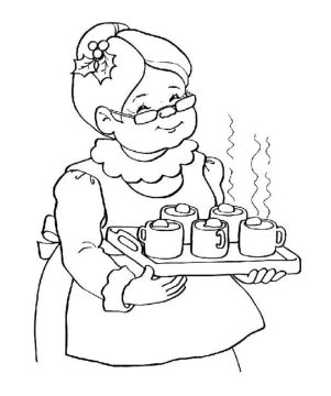 Desenho de mamãe Noel para crianças de 4 Ano para Colorir