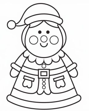 Desenho de mamãe Noel para crianças para Colorir