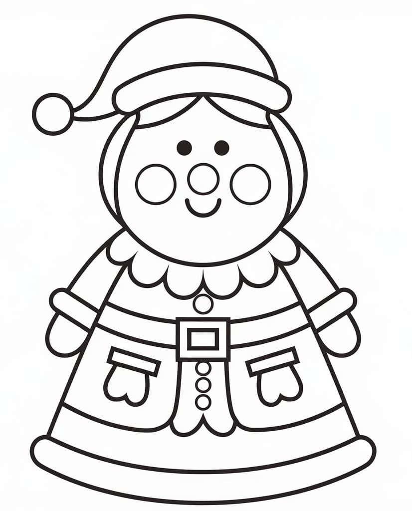 Desenho de Mamãe Noel para Crianças para Colorir