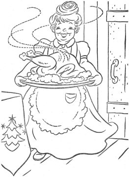 Desenho de Pintura de mamãe Noel para Colorir